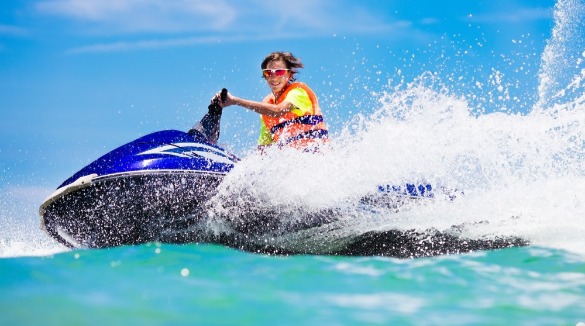 Marco Island beaches, child on jet ski