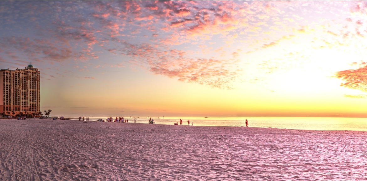 Marco Island beach at sunset